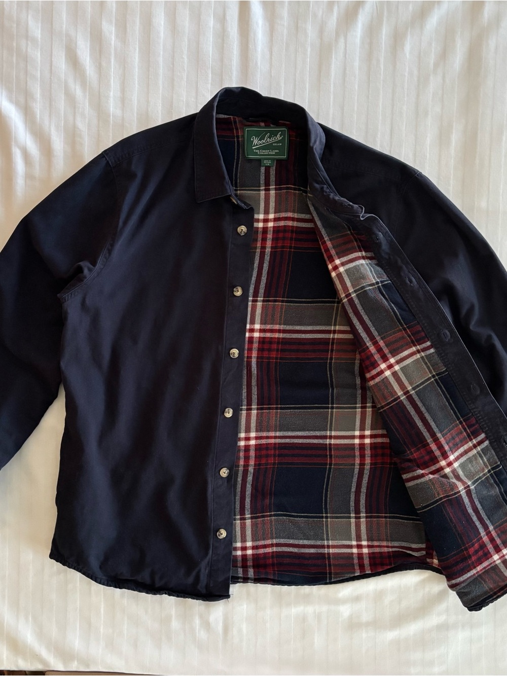 Woolrich Men's Dark Navy Button-Up Shirt Jacket